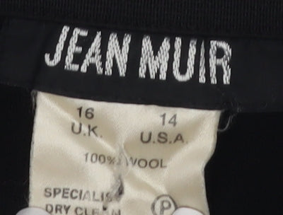 Jean Muir Women's Black Wool Trousers Size 16
