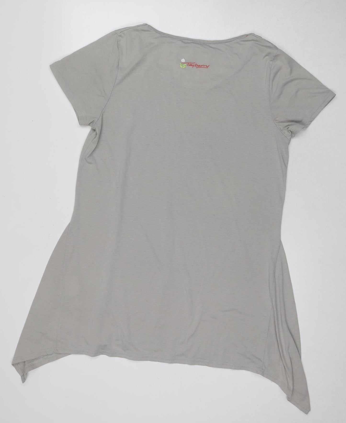 Tayberry Women's Grey T-Shirt L/XL Short Sleeve Basic