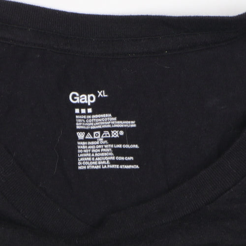 Gap Men's Black XL Graphic Print T-Shirt, Crew Neck