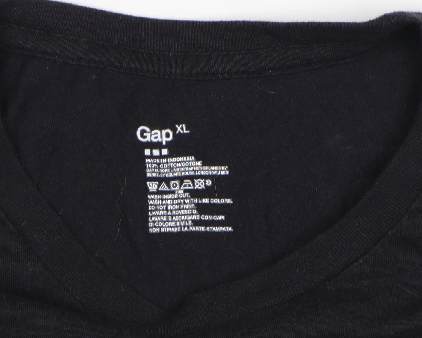 Gap Men's Black XL Graphic Print T-Shirt, Crew Neck