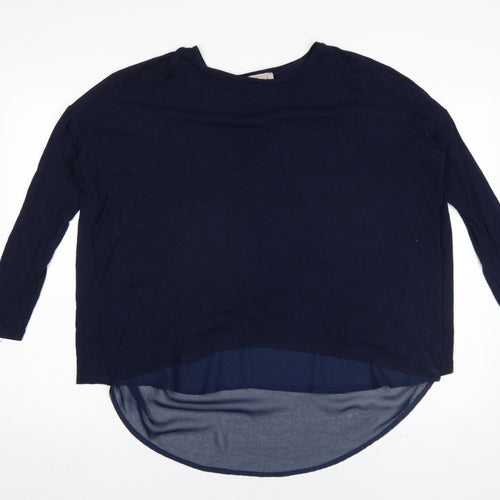 Label Lab Women's Blue Tunic Blouse, Size M, Round Neck