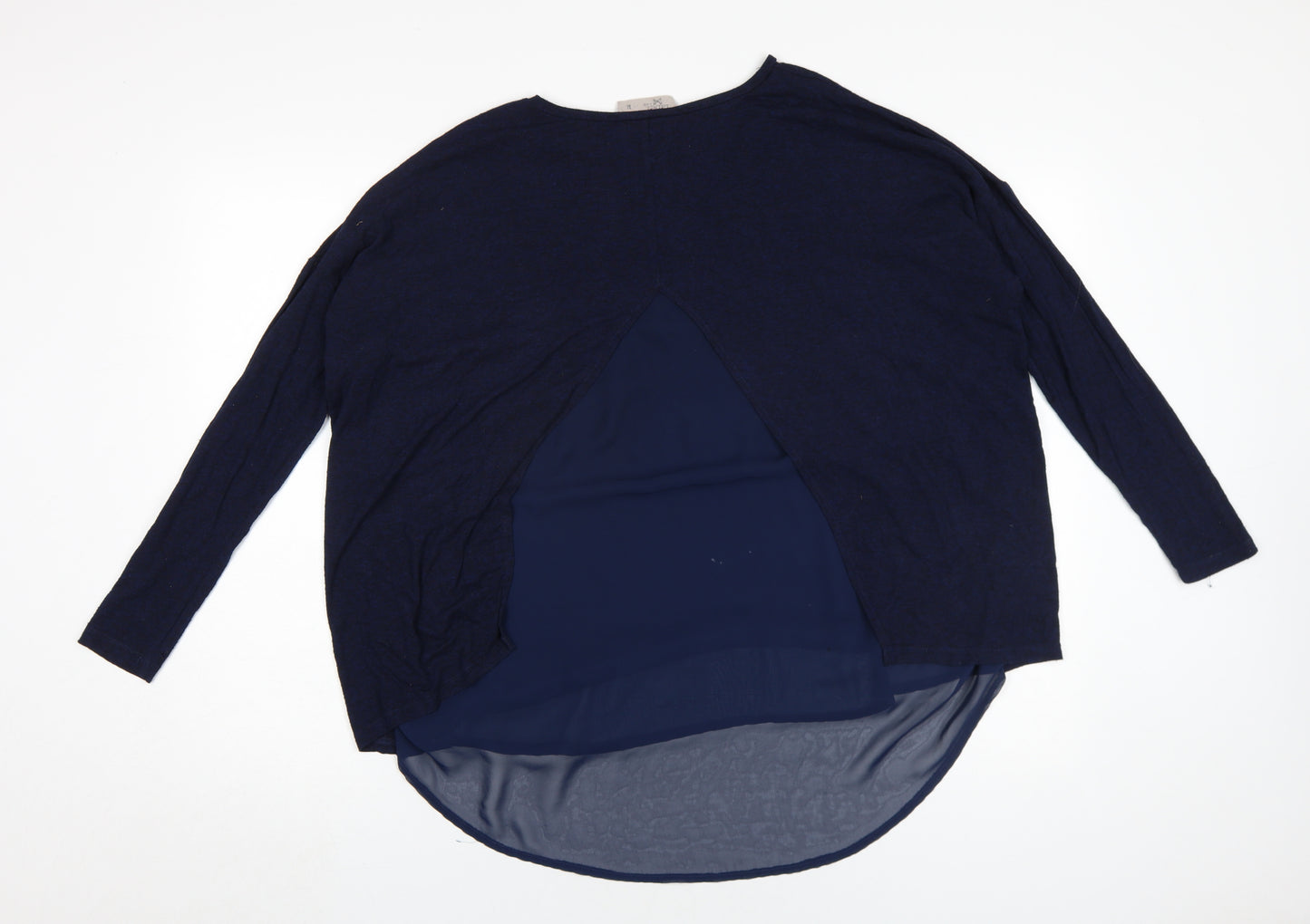 Label Lab Women's Blue Tunic Blouse, Size M, Round Neck