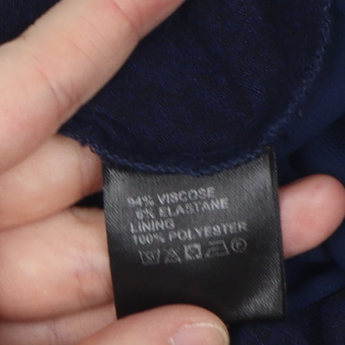 Label Lab Women's Blue Tunic Blouse, Size M, Round Neck