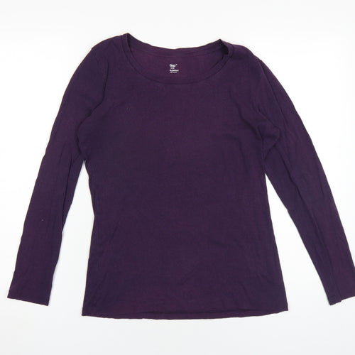 Gap Women's Purple Long Sleeve Basic T-Shirt Size M