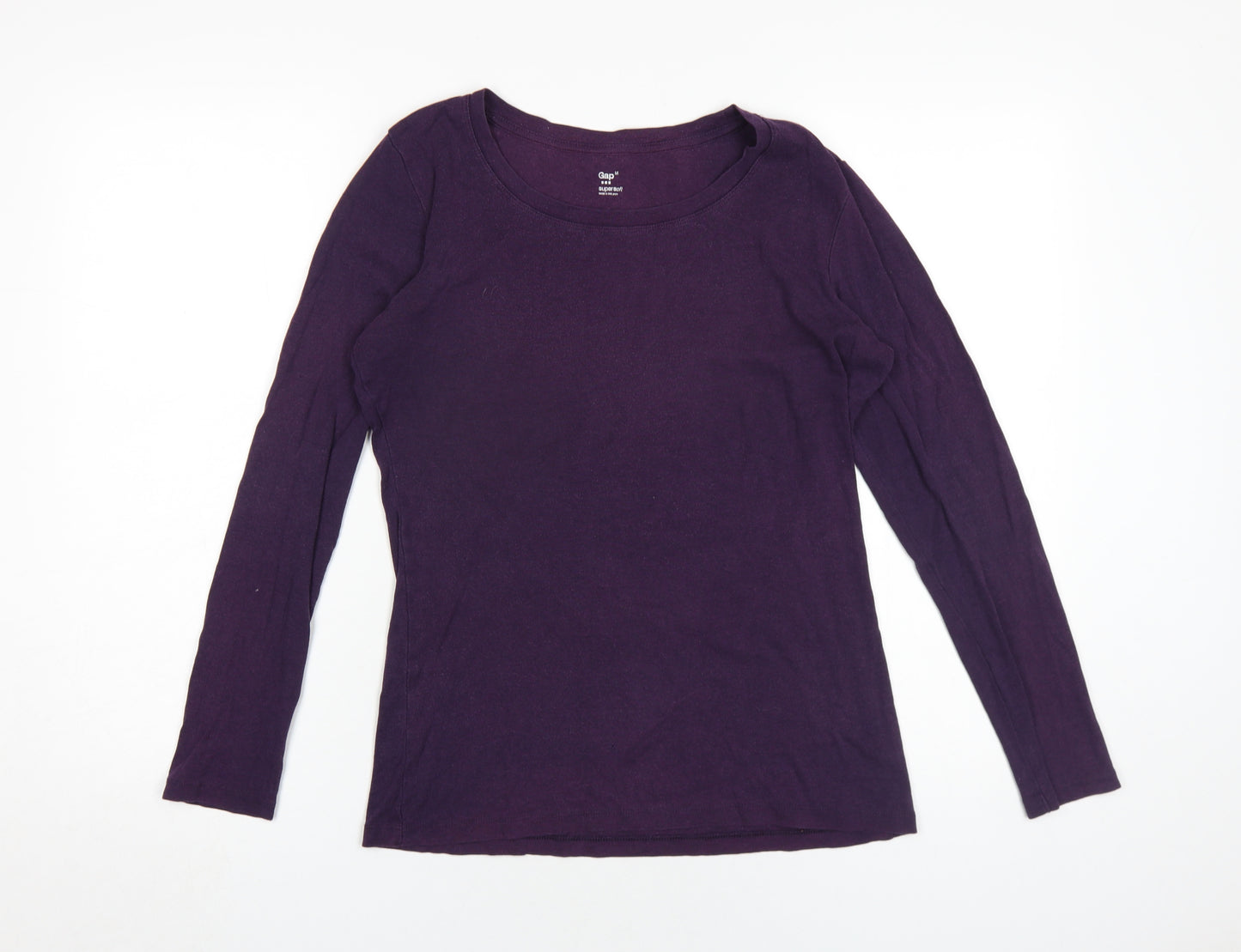 Gap Women's Purple Long Sleeve Basic T-Shirt Size M