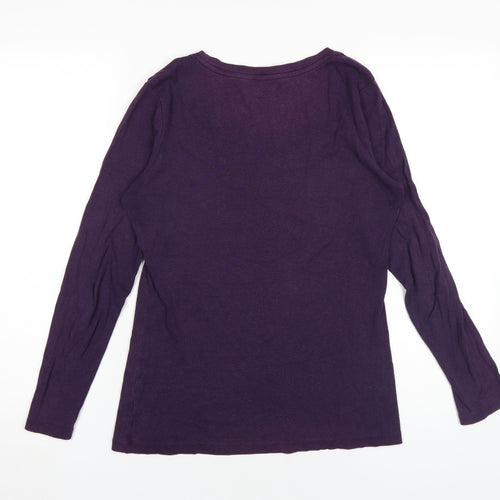 Gap Women's Purple Long Sleeve Basic T-Shirt Size M