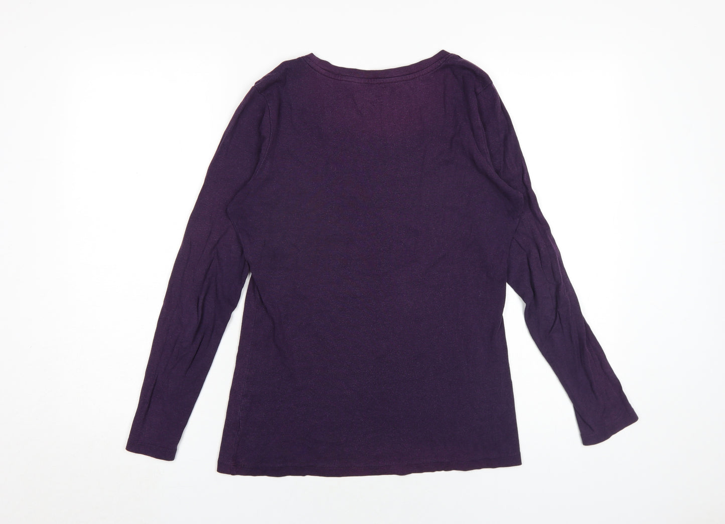 Gap Women's Purple Long Sleeve Basic T-Shirt Size M