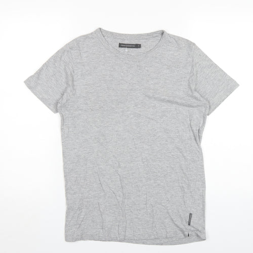 French Connection Men's Grey Crew Neck T-Shirt, Size S