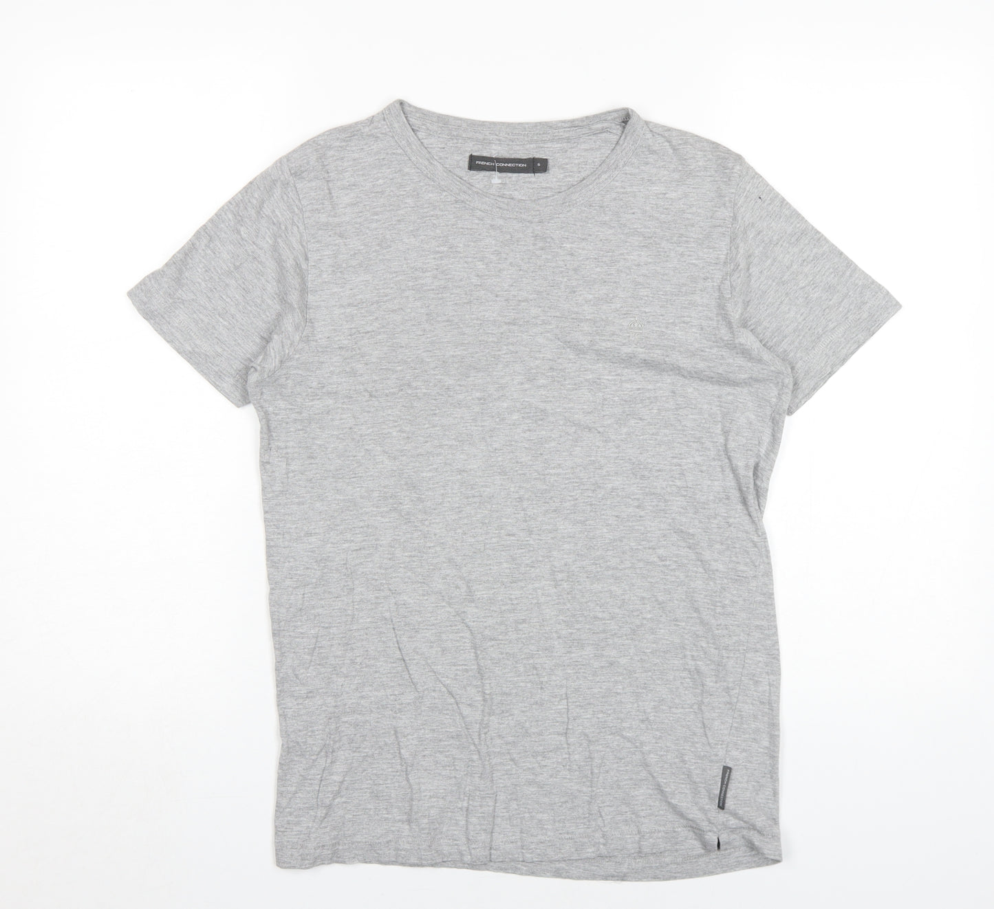 French Connection Men's Grey Crew Neck T-Shirt, Size S