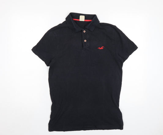 Hollister Black Men's Polo Shirt Size S Short Sleeve