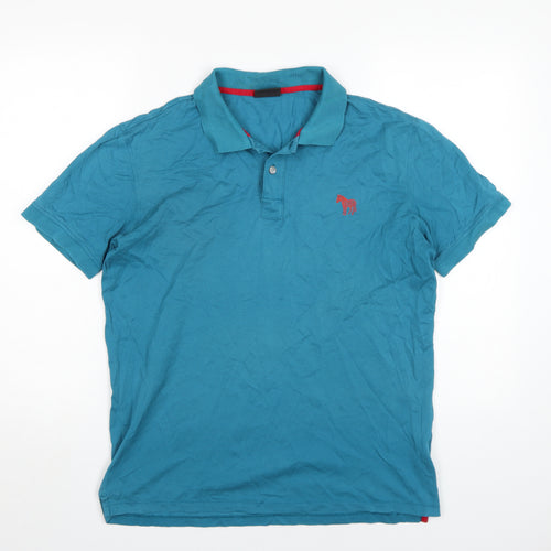 Paul Smith Men's Blue Polo Shirt M with Logo