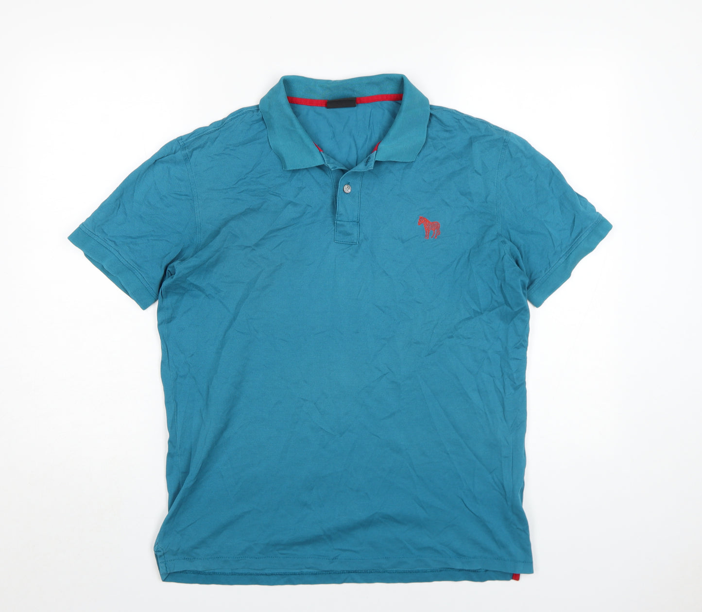 Paul Smith Men's Blue Polo Shirt M with Logo