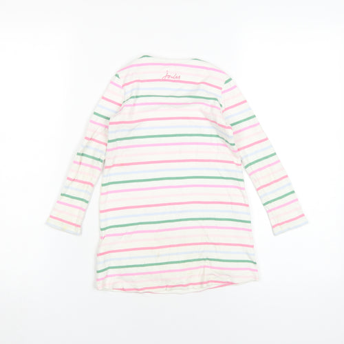 Joules Girls Pastel Striped Long Sleeve Dress, 5Yrs, Cotton