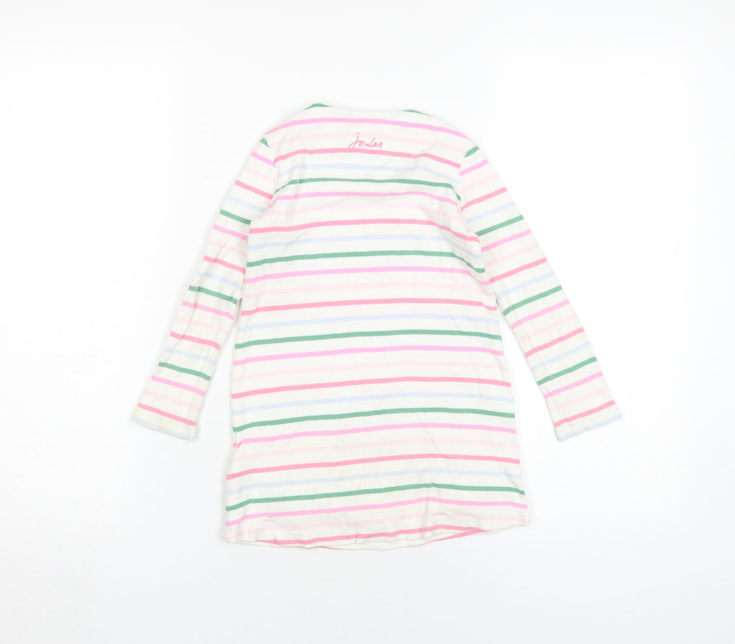 Joules Girls Pastel Striped Long Sleeve Dress, 5Yrs, Cotton