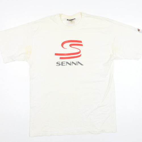 Senna Men's Ivory Medium T-Shirt by GoodSports F1 Sportswear