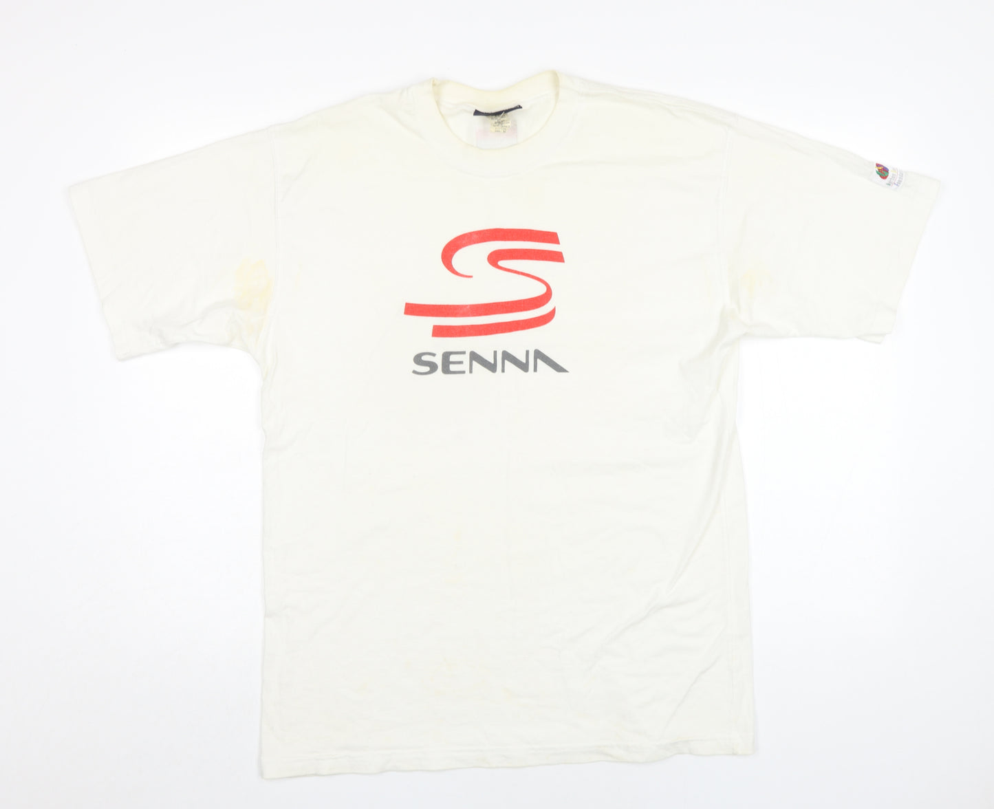 Senna Men's Ivory Medium T-Shirt by GoodSports F1 Sportswear