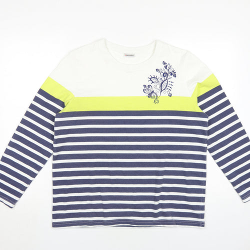 Damart Women's Multicoloured Striped Jersey T-Shirt