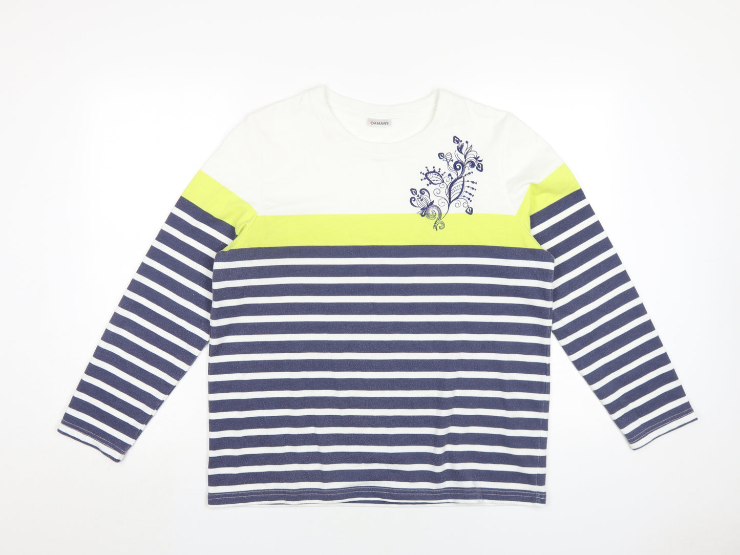 Damart Women's Multicoloured Striped Jersey T-Shirt