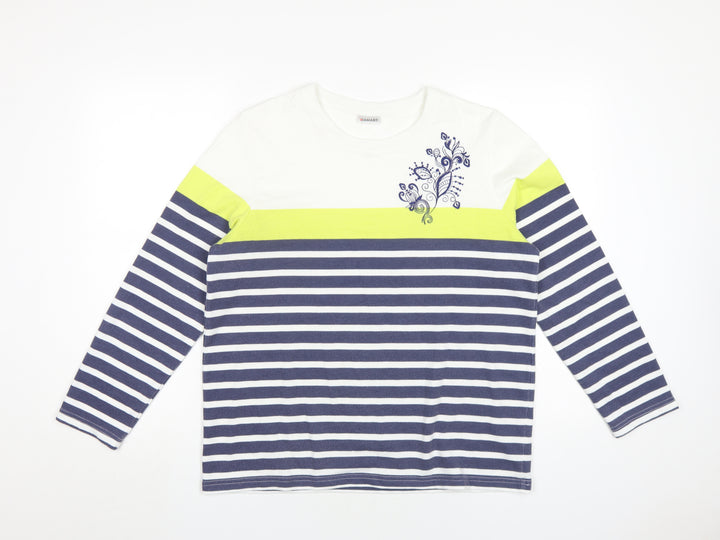 Damart Women's Multicoloured Striped Jersey T-Shirt