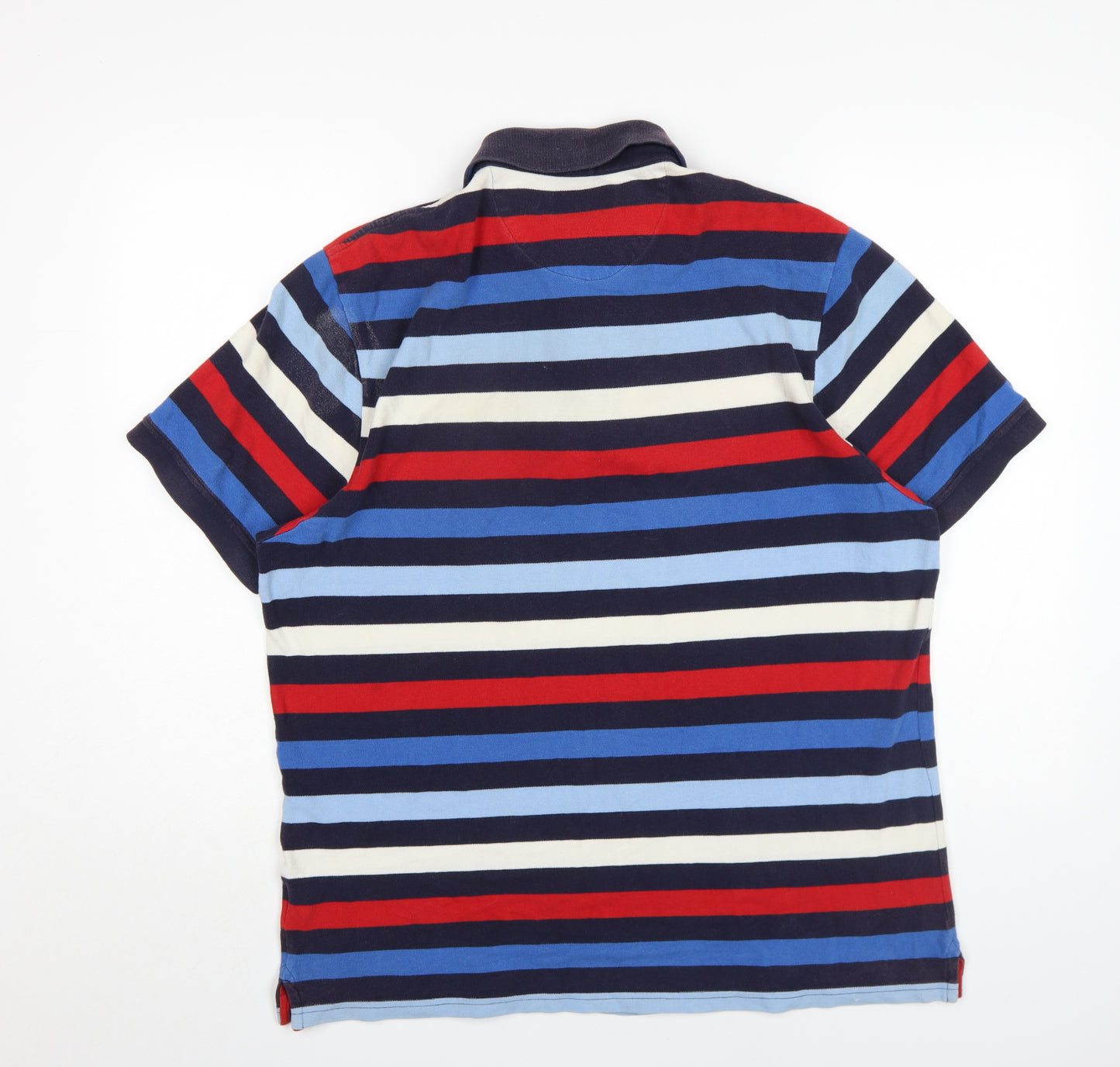 Marks and Spencer Men's Multicoloured Striped Polo - Size L