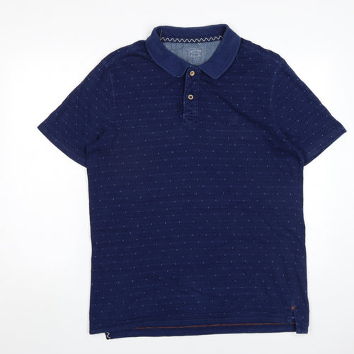 FatFace Men's Blue Polo Shirt M, Cotton Casual