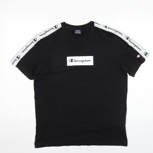 Champion Men's Black M Logo Crew Neck T-Shirt