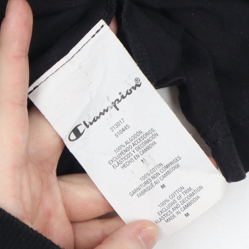 Champion Men's Black M Logo Crew Neck T-Shirt
