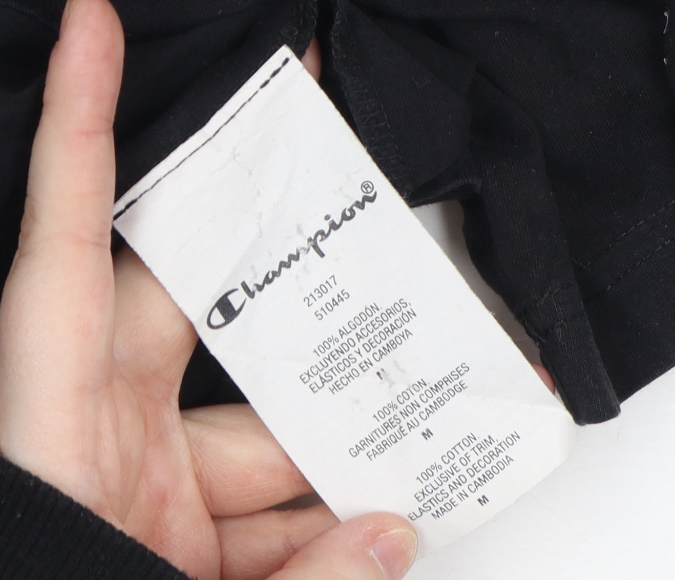 Champion Men's Black M Logo Crew Neck T-Shirt