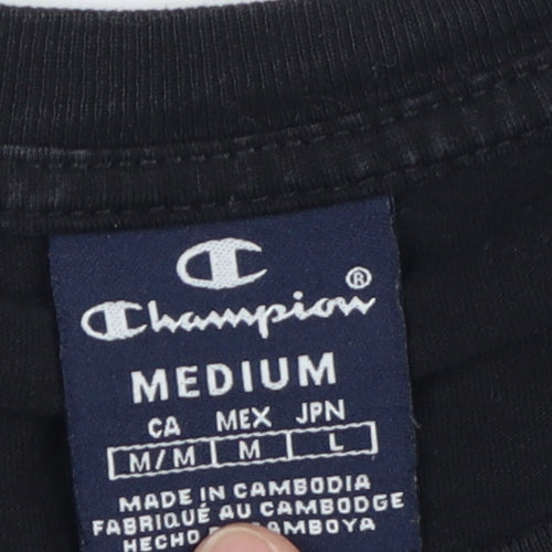 Champion Men's Black M Logo Crew Neck T-Shirt