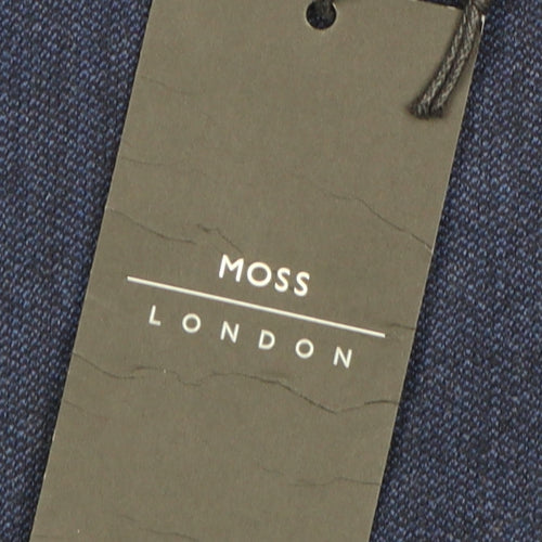 Moss London Men's Blue Suit Waistcoat, Size 42, Formal