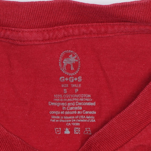 Gildan Unisex Red Basic Cotton T-Shirt Size S