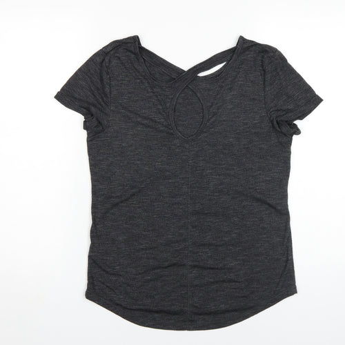 LA Gear Women's Black V-Neck Cropped T-Shirt Size 12
