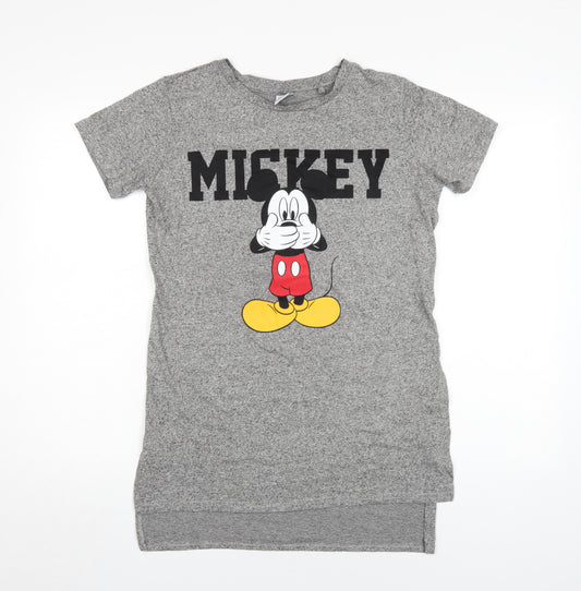 Disney Women's Grey Mickey Mouse T-Shirt Size 12