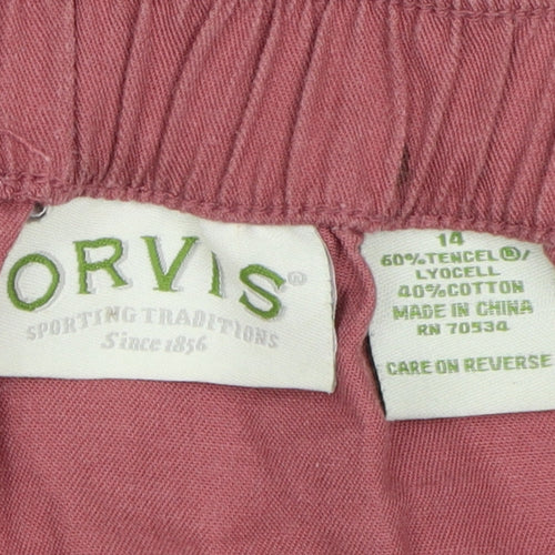 Orvis Women's Pink Midi Skirt Size 14 Button Casual