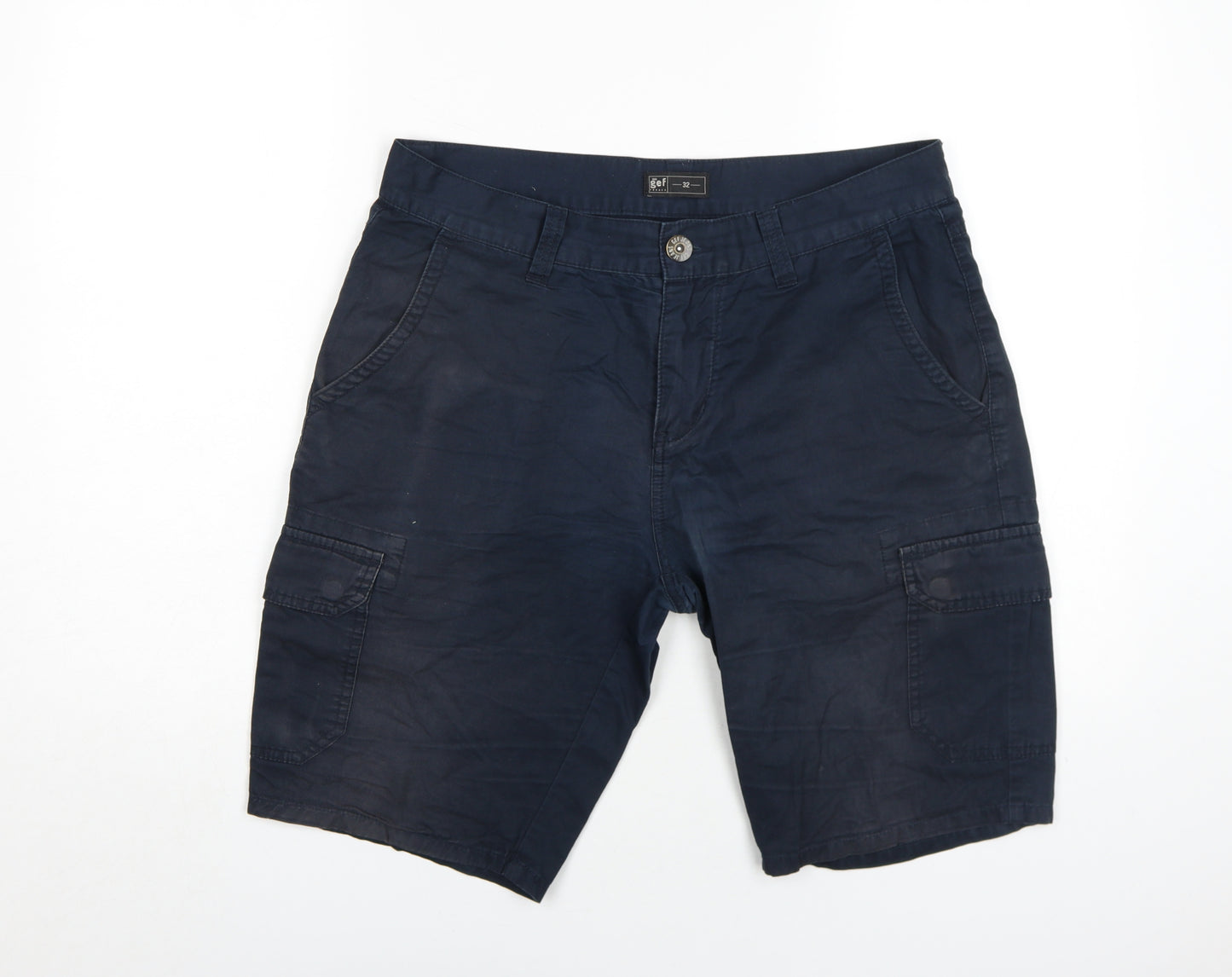 GEF Men's Blue Cargo Shorts Size 32 Casual Wear