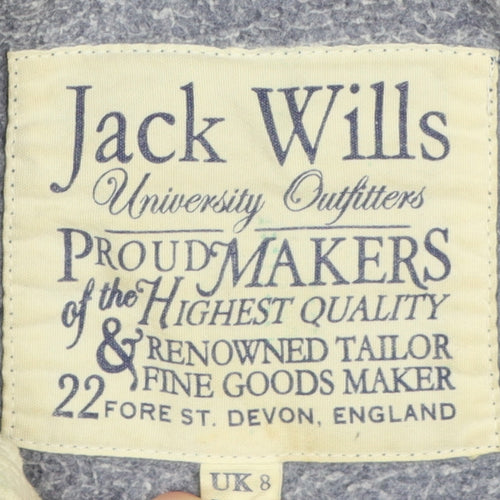Jack Wills Women's Blue Full Zip Hoodie Size 8