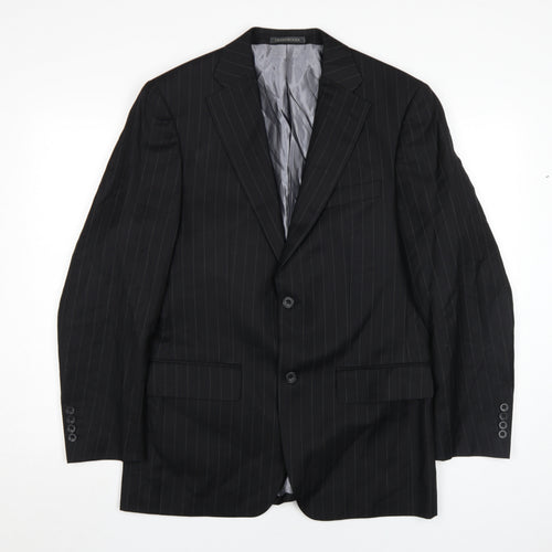 Greenwoods Men's Black Striped Suit Jacket 38R