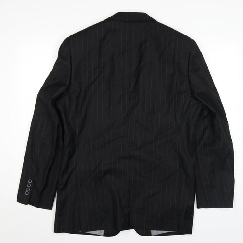 Greenwoods Men's Black Striped Suit Jacket 38R