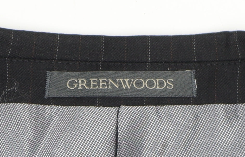 Greenwoods Men's Black Striped Suit Jacket 38R