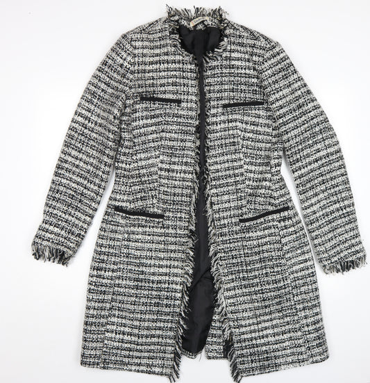 Kaleidoscope Women's Black White Check Coat, Size 10, Classic Style