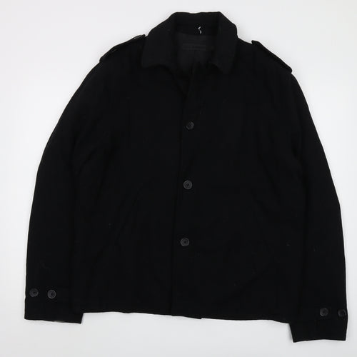 All Saints Men's Black Wool Jacket 2XL Casual