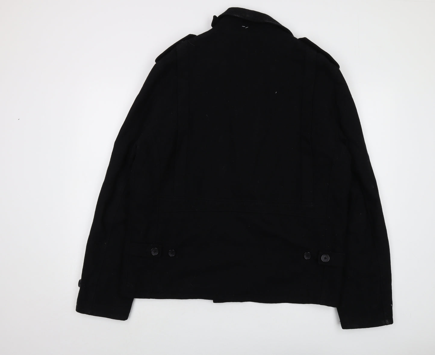 All Saints Men's Black Wool Jacket 2XL Casual