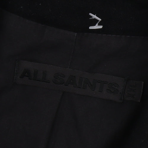 All Saints Men's Black Wool Jacket 2XL Casual