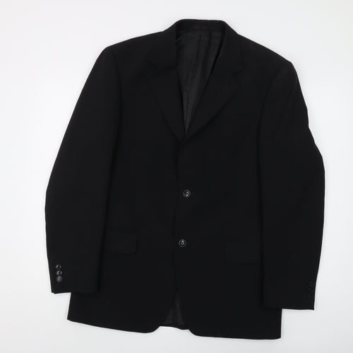 Farah Men's Black Blazer, Size 38, Long, Two-Button