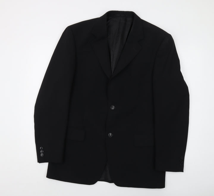 Farah Men's Black Blazer, Size 38, Long, Two-Button