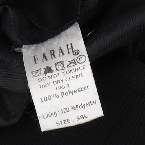 Farah Men's Black Blazer, Size 38, Long, Two-Button