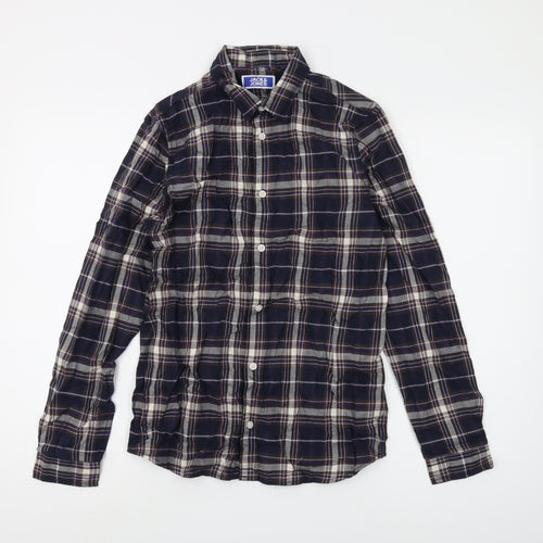 Jack & Jones Boys Blue Plaid Button-Up Shirt 14 Years