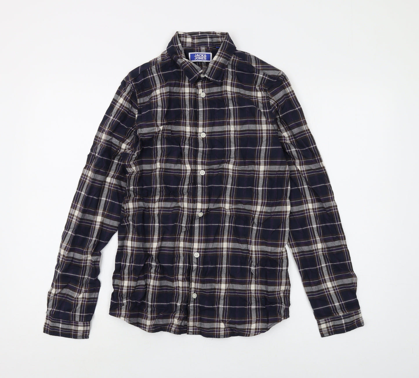 Jack & Jones Boys Blue Plaid Button-Up Shirt 14 Years