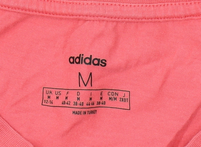 Adidas Women's Pink T-Shirt, UK Size M, Casual