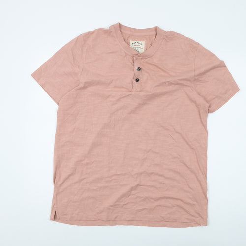 Fat Face Men's Pink Henley T-Shirt XL Regular